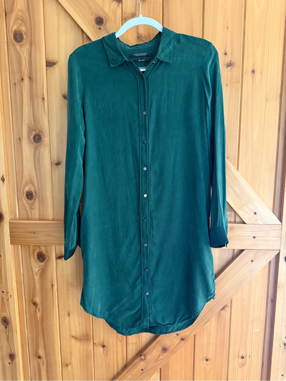 Scotch & Soda Deep Green Button-Up Shirt/Dress